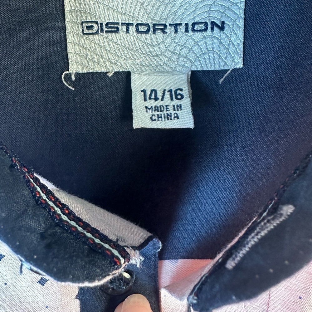 Distortion Button Down Shirt Boys 14/16 – Pink. Valentines Day Suave - Picture 2 of 8